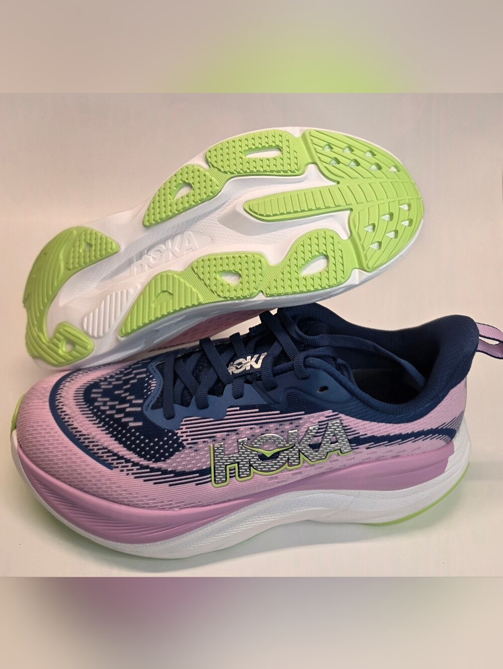 New Hoka One Skyflow Lightweight Running Shoes Pink~Blue Women's Size 8.5B - Picture 11 of 12